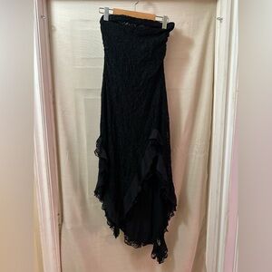 Urban Outfitters Silence + Noise Black Lace Sheer Maxi Dress M Stretch Goth Chic